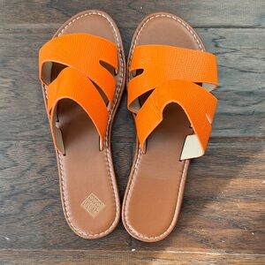 Orange Slide Sandals